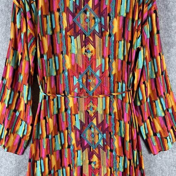 Savanna Jane Maxi Dress Women 1X Embroidered Tribal Southwest Boho Colorful NEW - Picture 15 of 16